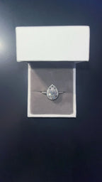 Sliver & Moissanite Pear Ring