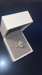 Sliver & Moissanite Pear Ring