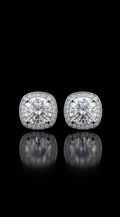 Aurivelle's 925 Sterling Silver & VVS Moissanite Stud Earrings -Diamond-Like Shine| GRA Certified