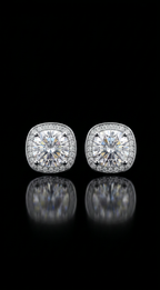 Aurivelle's 925 Sterling Silver & VVS Moissanite Stud Earrings -Diamond-Like Shine| GRA Certified