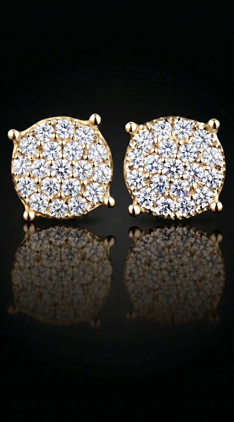 Aurivelle's Moissanite Cubic Stud Earrings -Diamond-Like Shine| GRA Certified